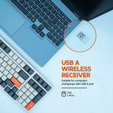 Arizone BK-035 2.4GHz Wireless Keyboard – English/Arabic Layout – Swappable Keycaps – Replaceable Battery – USB Nano Receiver – Slim Desk Accessory