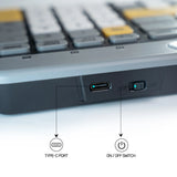 Arizone BK-037 Wireless Keyboard with Bluetooth & 2.4GHz Dual Channel, 100 Keys, Arabic/English Layout, Slim Design with Mobile Phone Holder