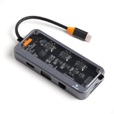 ARIZONE USB C Hub, PD Charging Support 4K HD Multiport Docking Station Plug and Play Storage Card Reader for Laptop for OS X (10 in 1 100M Network Port)