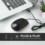 UP MS 116 Wired Mouse, USB Wired Computer Mouse with Ergonomic Design, 1m Length, Optical Corded Mouse for Laptop, PC, Desktop - Black