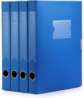 DONGLI A4 Storage File Boxes Plastic Filing Box(4 Pack),40mm Spine, A4 Archiving Box for Office School - Blue