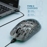 Arizone Dual Mode Wireless Mouse with RGB Light, Bluetooth & 2.4GHz, Adjustable DPI, Type-C Charging, Forward/Backward Buttons