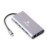 Arizone® USB HUB T-1101 (11 in 1) 1*USB 3.0/3*USB 2.0/HDMI/RJ45/VGA/USB C PD/SD TF/3.5mm100Mbps