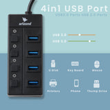 Arizone®USB HUB XL-5067 (4 PORT) 1*USB 3.0/3*USB 2.0
