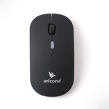 ARIZONE BT8000 Wireless Mouse for PC, Mac, Laptop, 2.4 GHz with USB Mini Receiver + Bluetooth Dual Mode, Optical Tracking Black