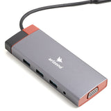 Arizone® USB HUB BS10A (10 IN 1) 3*USB 3.0/HDMI/RJ45/VGA/USB-C PD/SD/TF/3.5mm 1000Mbps