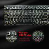 ARIZONE MK 20 Typewriter Style Retro Mechanical Gaming Keyboard Wired with True RGB Backlit, English and Arabic Keyboard