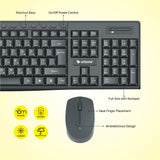 ARIZONE MK1623 Wireless Arabic/English Keyboard And Mouse Combo For Windows, 2.4 Ghz Wireless, Compact Wireless Mouse, Multimedia And Shortcut Keys, Pc/Laptop