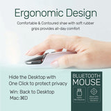 Arizone Wireless Mouse Rechargeable,Upgrade LED Mouse for Laptop, Silent Mouse Bluetooth with USB 2.4GHz 1600dpi