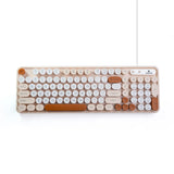 Arizone K92 Wired Keyboard with Round Keys, Multimedia Function Keys, English/Arabic Layout, Swappable Keycaps – USB Plug & Play Keyboard for PC and Laptop