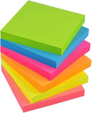 AMERTEER Sticky Notes 3x3inch Self-Stick Notes Bright Multi Colors Pink Sticky Notes 6 Pads, 100 Sheet/Pad